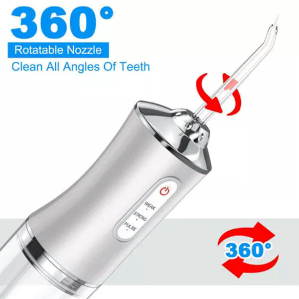 Oral Irrigator Bärbar Sladdlös Vattentråd Vit