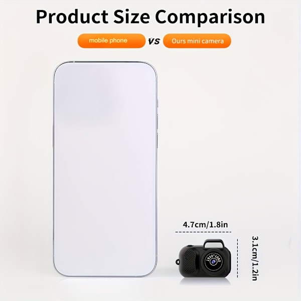 Digitalt Kamera Mini Bærbart Kamera Hd 1080P Med 8 Gb