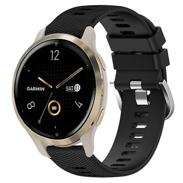 För Garmin Venu 2s 18mm enfärgad watch Black