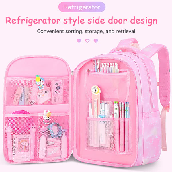 Ryggsäck för barn, ergonomisk flickryggsäck för studenter, lätt och med stor kapacitet Blue 3Pcs Set