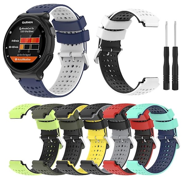 Til Garmin Forerunner 235 Lite Silikone Sports-urrem i to farver Red-Black