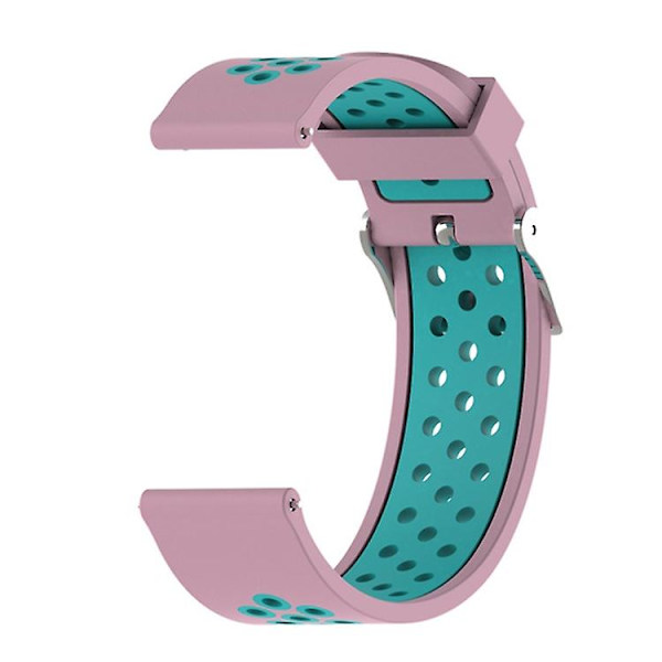 För Garmin Forerunner 245 Tvåfärgsrem Pink - Teal