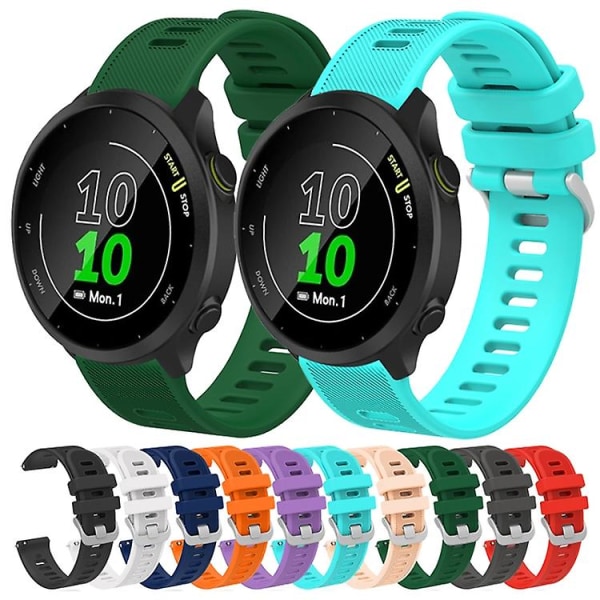 Til Garmin Forerunner 245 Music 20mm Silikone Twill Watch Band Red
