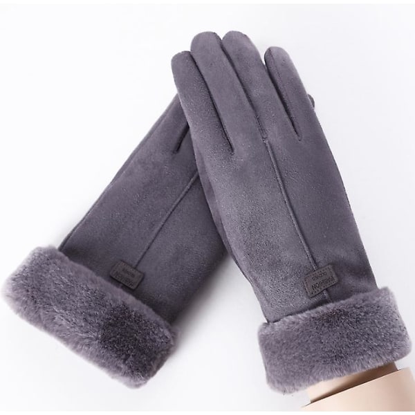 Vinter Touch Screen Hansker Dame Vinterhansker Varme votter Gray