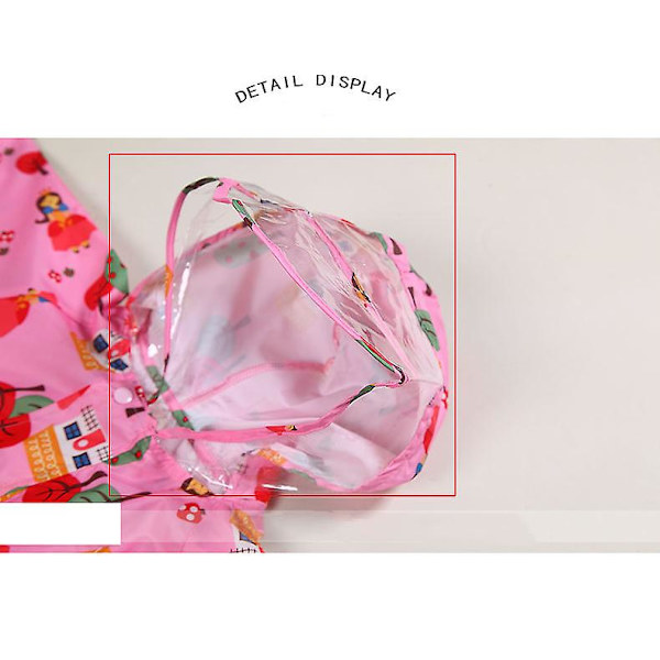 Polyester Sødt Mønster Børne Regnfrakke Vandtæt Vindtæt One Piece Regnfrakke pink xl