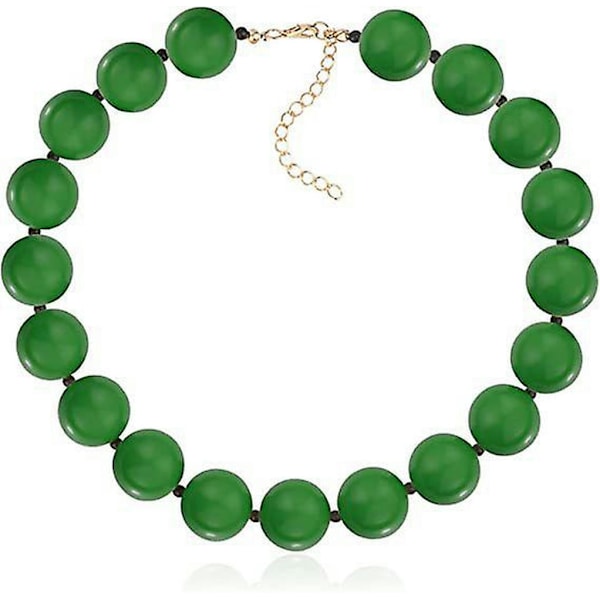 Akryl Halsband med Stora Pärlor Bubble Gum Halsband Green