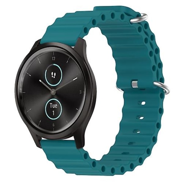 Til Garmin Garminmove Style 20mm Ocean Style Silikone ensfarvet urbånd Green