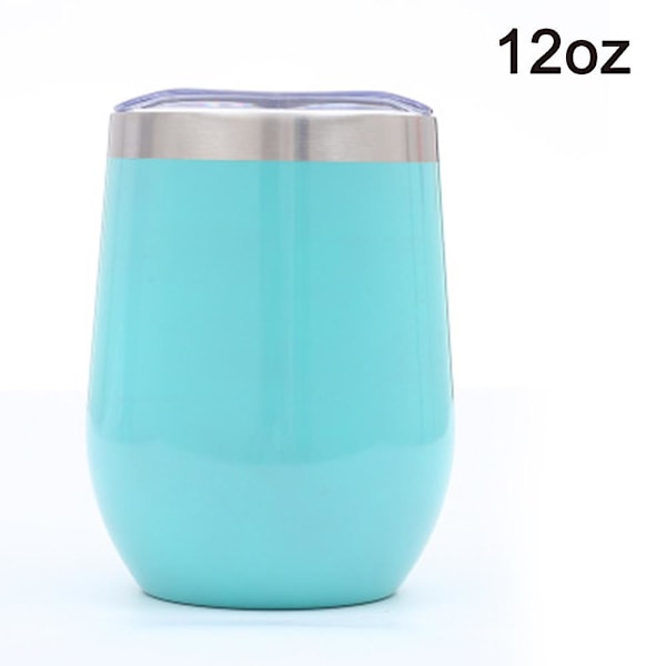 12 Oz Rustfrit Stålvinsglas Krus Dobbeltvægget Vinkrus Light blue