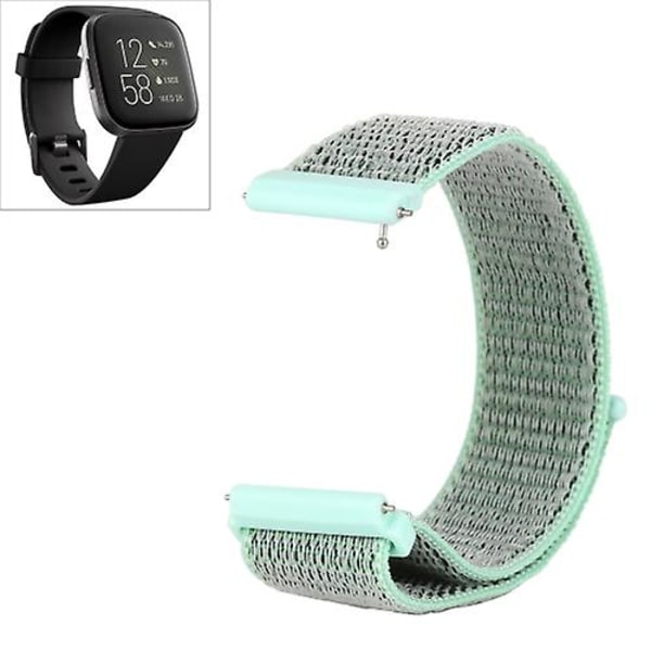För Fitbit Versa / Versa 2 Nylon watch med krok och ögla Green Gray