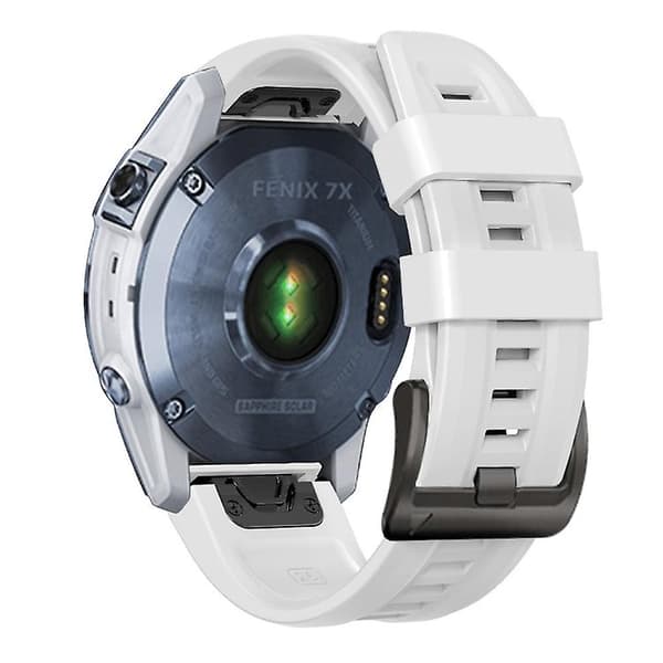Til Garmin Fenix ​​7x / 6x / 5x 26mm sort spænde silikone urbånd White