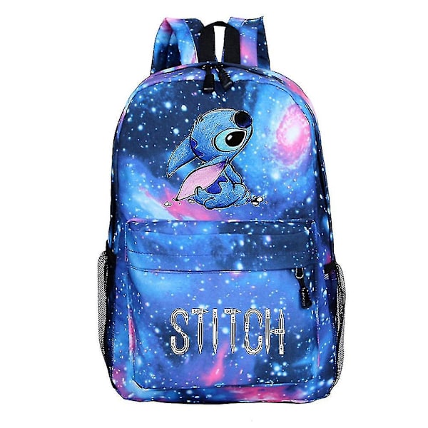Lilo & Stitch Ryggsekk Skoleveske Studenter Ryggsekk Barn Gutter Jenter Reiseveske Gave C