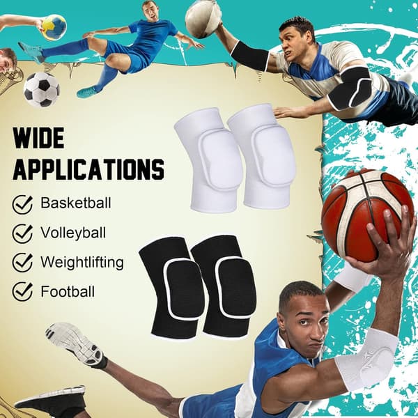 4 Par Volleyball Kneepads og Albueputer Pustende Albueputer Kneepads