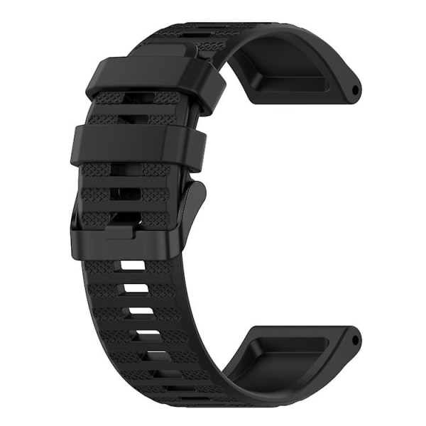 Til Garmin Fenix ​​6 Gps 22 mm horisontal tekstur silikone urrem med værktøj til fjernelse Black