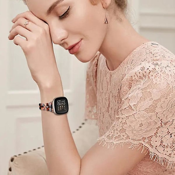 For Fitbit Versa 3 / Sense Universal Rhombus Resin Watch Band Hawksbill