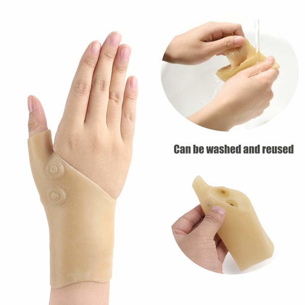 Tommel-Håndledsstøtte (2 stk), Elastisk Gel Arthritis Fingerløs