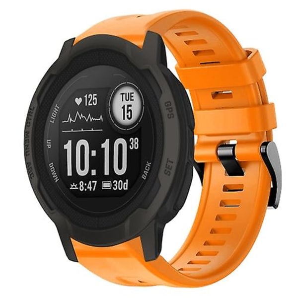 For Garmin Instinct 2 metallspenne ensfarget silikonklokkerem Orange