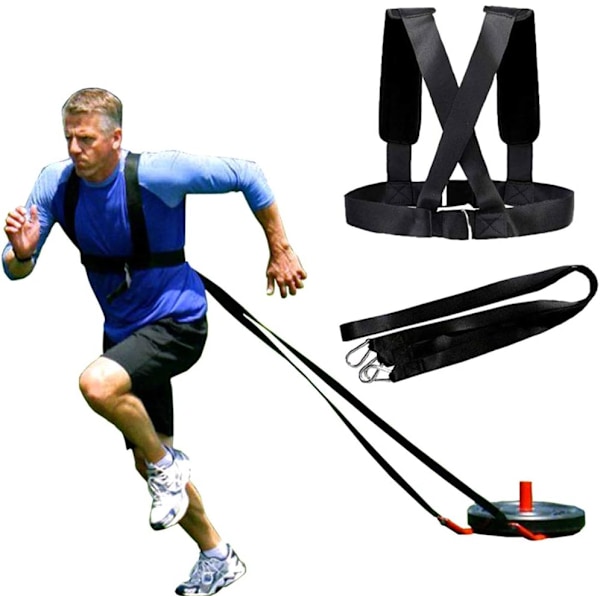 Viktbelastande axelrem, Fitnessaxelrem Elastisk Lp | Justerbar vadderad axelrem, släde sele däckdragning sele för svart