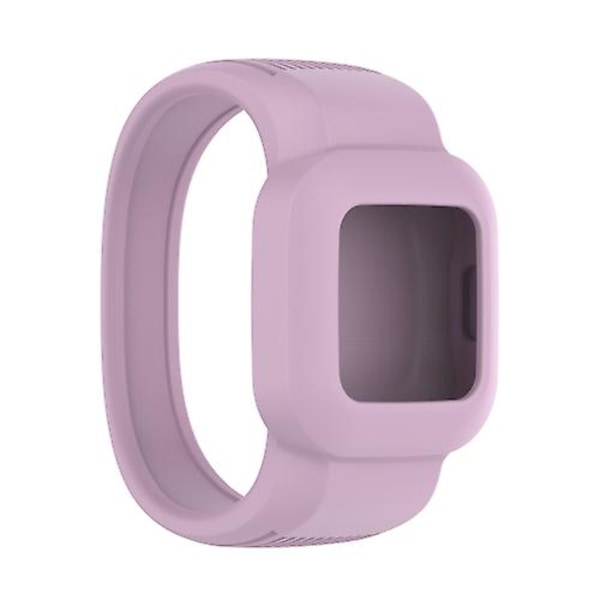 For Garmin Vivofit Jr3 No Buckle Silicone Pure Color Watch Band Light Purple