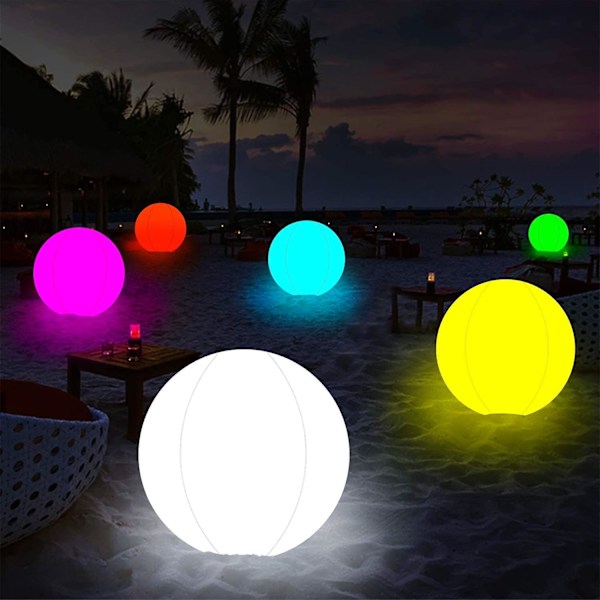 Poolleksaker 13/16 färger Glow Ball Uppblåsbar Led Light Up Beach Ball 16 color