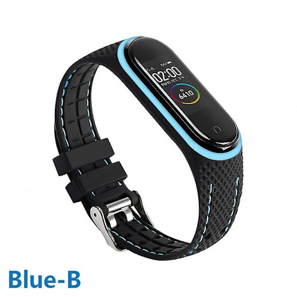 Silikonihihna Xiaomi Mi Band 6 7 5 3 4 Lisävarusteet Urheilurannekkeen Vaihtovyö Correa Ranneke Mi Band 7 6 Nfc Ranneke Blue-B Mi band 3 4