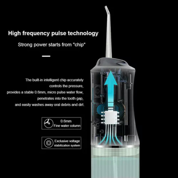 Oral Irrigator Bärbar Sladdlös Vattentråd Vit