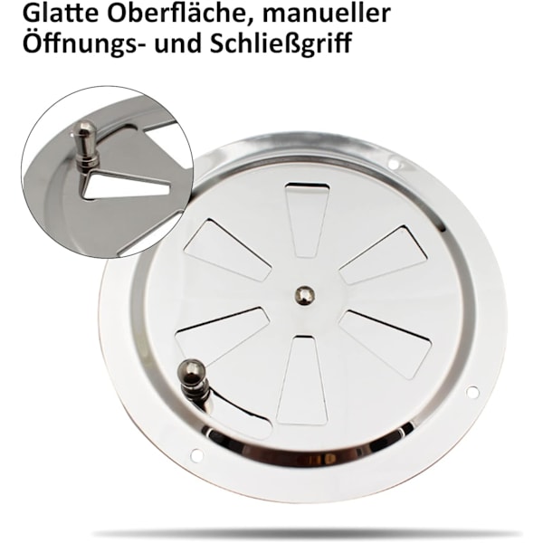 Ventilasjonsrosetter i rustfritt stål - 2 stk - 125 mm