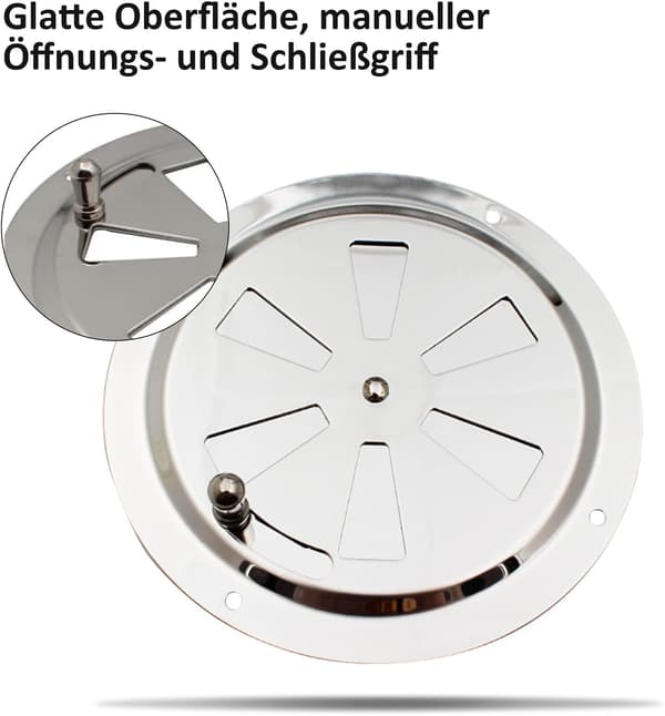 Ventilationsrosetter i rustfrit stål - 2 stk. - 125 mm