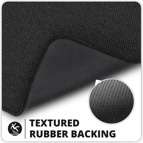 bademåtte med skridsikker gummibund, absorberende og hurtigtørrende (sort/50X80cm)