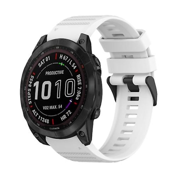 For Garmin Fenix ​​7 22mm horisontal tekstur silikonklokkerem med fjerningsverktøy White