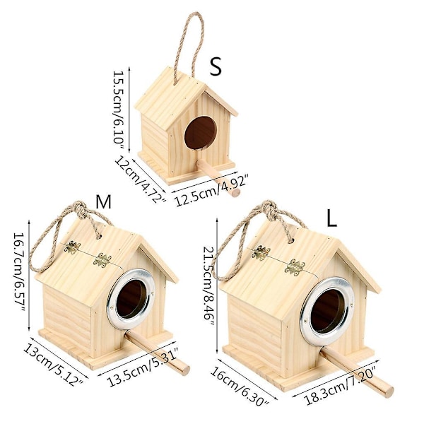 Nest House Fuglekasse Bur Redeplads Vægmonteret Udendørs Fuglekasse Trækasse L