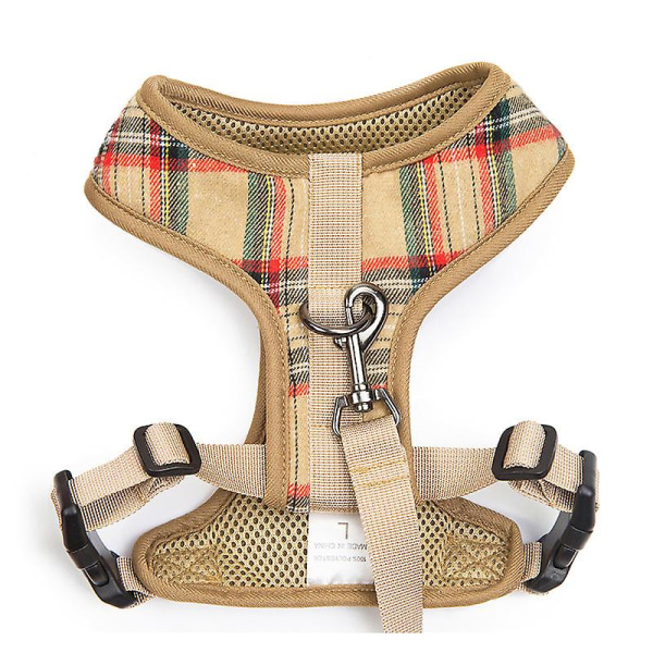 Kjæledyrrekvisita Leiebåndsett Hundesele Hundevest Kjæledyrbåndskinne Bryststroppspenne Design Beige M