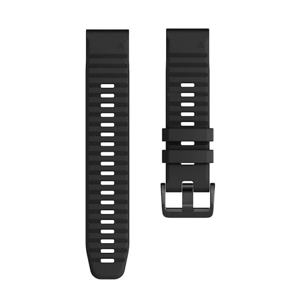 Til Garmin Fenix ​​6x 26mm Silikone Smart Watch Band Black