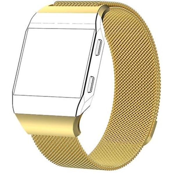 Til Fitbit Ionic Milanese urbånd, stor størrelse: 24x2,2 cm Golden