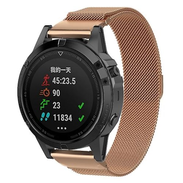 For Garmin Fenix ​​6s Milanese Watch Band Rose Gold