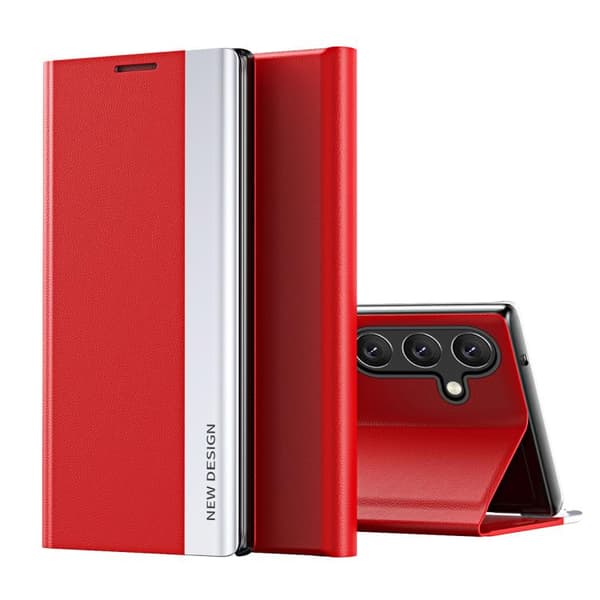 Etui til Samsung Galaxy A57, flip cover PU læder (rød)