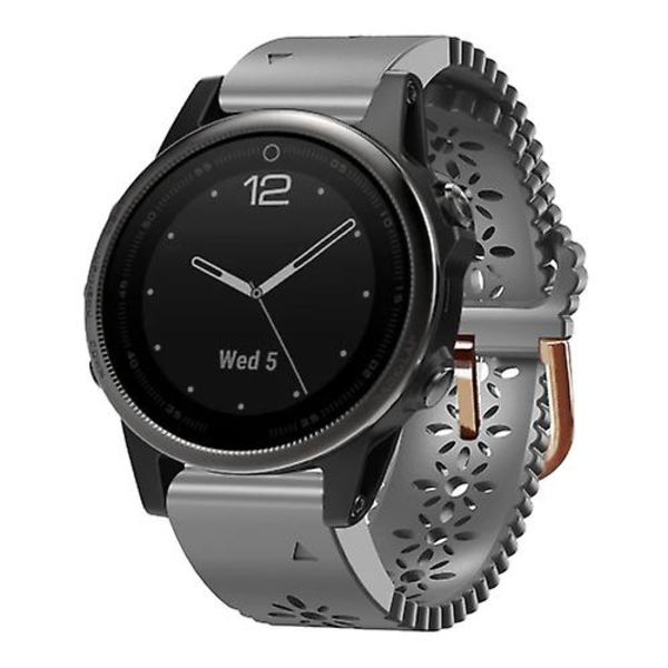Til Garmin Fenix ​​5s 20mm dame silikone urbånd med blonder Grey