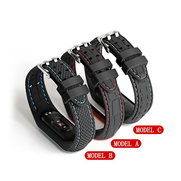 Silikonihihna Xiaomi Mi Band 6 7 5 3 4 Lisävarusteet Urheilurannekkeen Vaihtovyö Correa Ranneke Mi Band 7 6 Nfc Ranneke Red-C Mi band 3 4