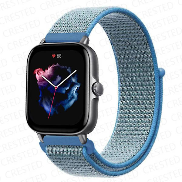 20mm 22mm watch Amazfit Gts/2/2e/4/3/mini Gtr 4/2/3/ pro 47mm Stratos 3 Nylon rannekoru Pulseira Correa Amazfit haarukkahihna Lake blue 14 22mm