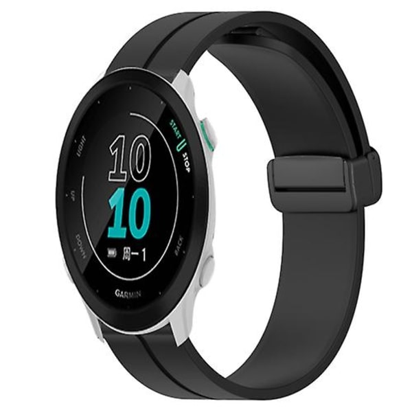 Til Garmin Forerunner 158 20 mm ensfarvet magnetisk lås silikone urrem Black