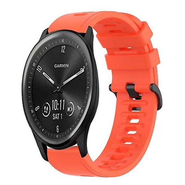 Til Garmin Vivomove Sport 20 mm ensfarvet blød silikone urrem Red