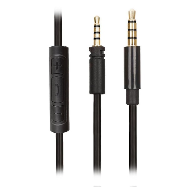 Erstatningslydkabel på 1,8 m kompatibel med Sennheiser Momentum 2.0 med volumkontroll og mikrofon - Inline ledning - svart