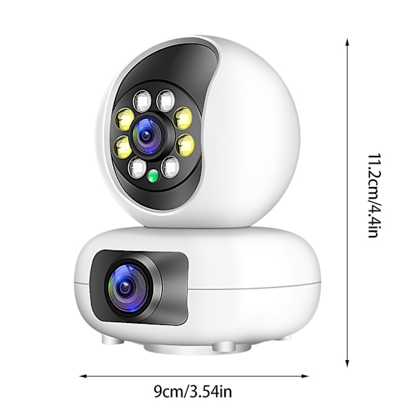 2MP WiFi-kamera kaksoisnäytöllä, vauvamonitori, yökuvaus, sisätilojen minikokoinen PTZ-turvakamera, IP-kamera, CCTV-valvontakamerat