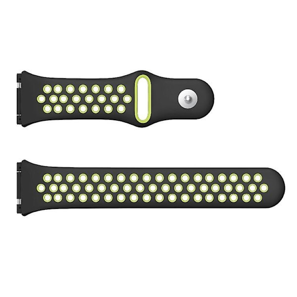 Til Fitbit Ionic åndbart tofarvet silikone urbånd Black  Yellow