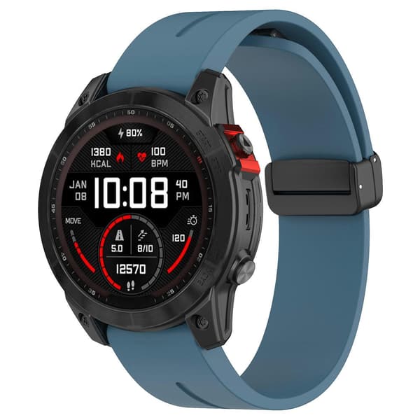 Sort spænde 22mm silikone urrem til Garmin Fenix 7/forerunner 965/955/945/935 Blue