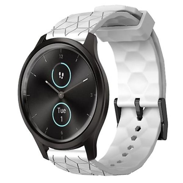 Garminmove Style 20 mm jalkapallokuvioidulle yksiväriselle watch White