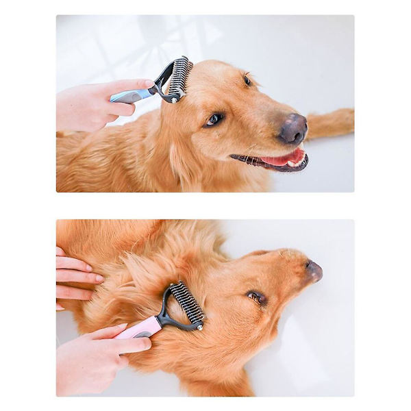 Pet Fur Knot Cutter Dog Cat Hair Removal Comb Brush Grooming Shedding Tool Blue