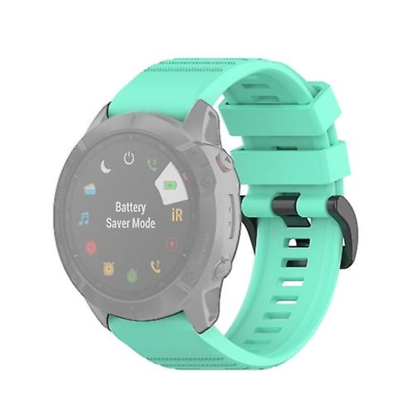 For Garmin Fenix ​​6x 26 mm hurtigutløser offisiell tekstur håndleddsrem klokkerem med plastknapp Lake Blue