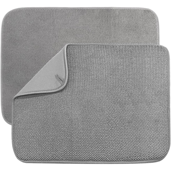 2-pakning mikrofiber oppvaskmatte grey