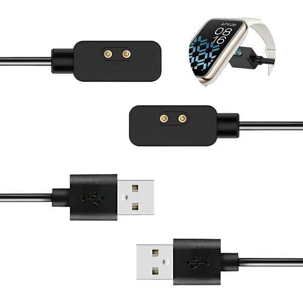 Oplader til Xiaomi Redmi Watch 3/Redmi Watch 2 Lite/Smart Band Pro/Mi Band 7 Pro Sort 2 stk.