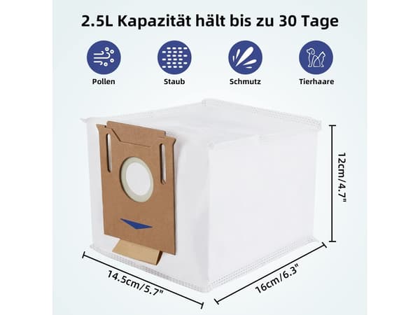 8-pack dammsugarpåsar för Ecovacs Deebot Ozmo T8/T8 Aivi/T8 Dammsugare